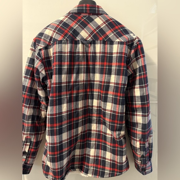 Rue- Saint Patrick Men’s Red and Blue Plaid Sherpa-Lined Shirt Jacket - Picture 5 of 7